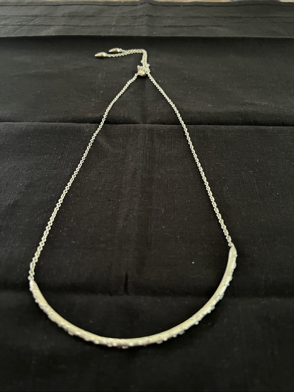 Kendra Scott Silver Crescent Necklace with Adjustable Chain